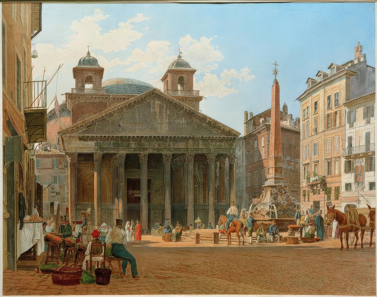 Das Pantheon und die Piazza della Rotonda in Rom von Jakob Alt