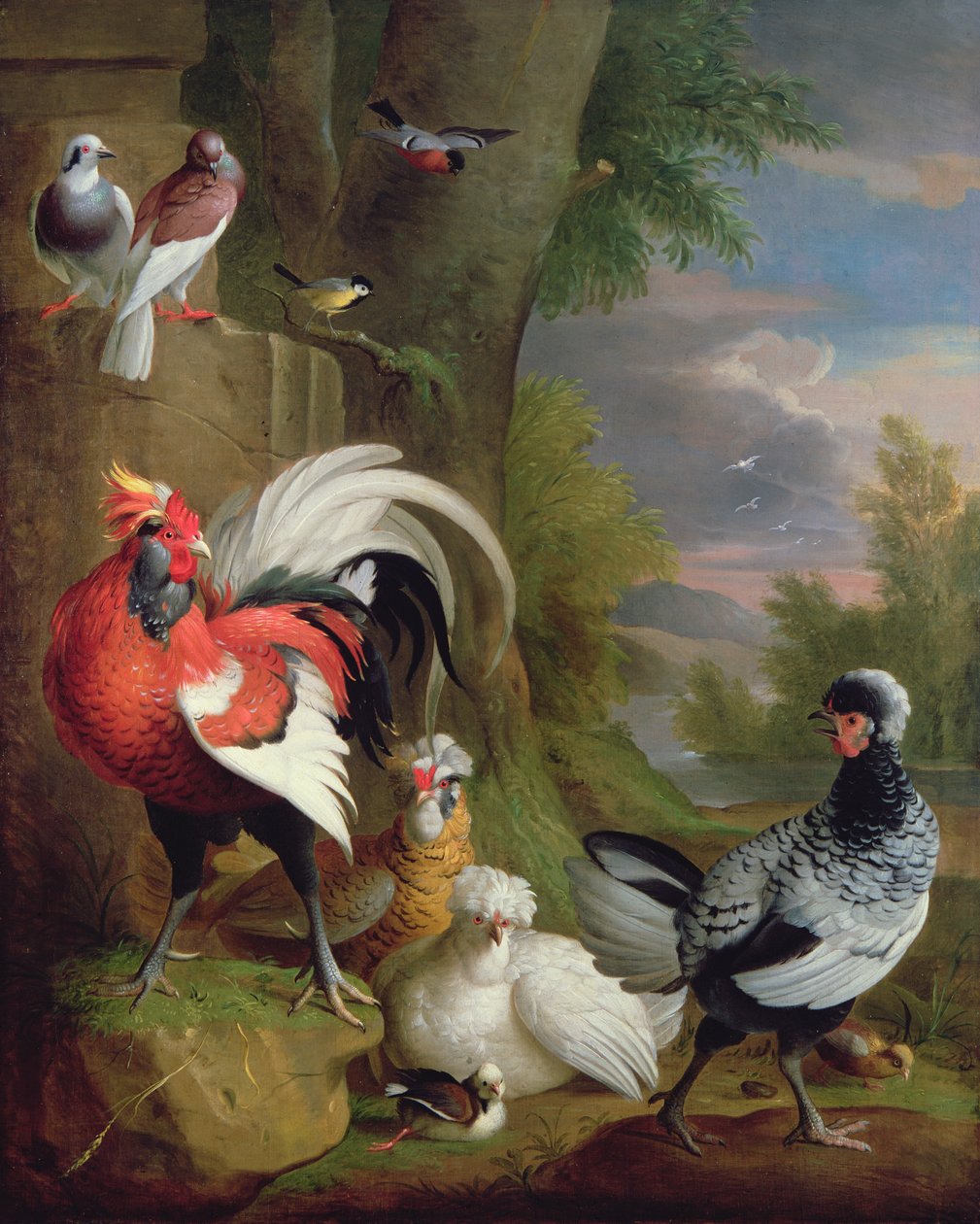 Exotische Vögel in einer Landschaft von Jakob Bogdani or Bogdany