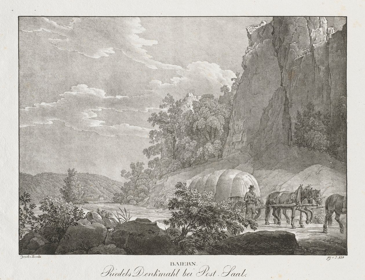 Riedels Denkmal bei Post-Saal, Baiern von Jakob Alt