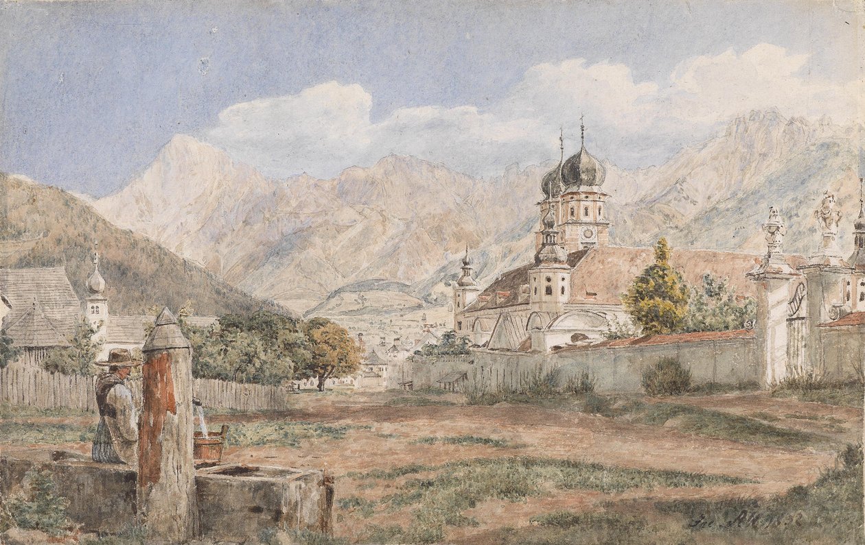 Blick auf Stift Stams in Tirol von Jakob Alt