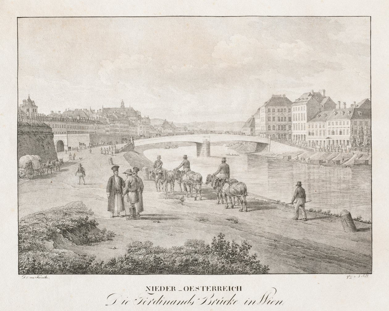 Niederösterreich, Die Ferdinandbrücke in Wien von Jakob Alt