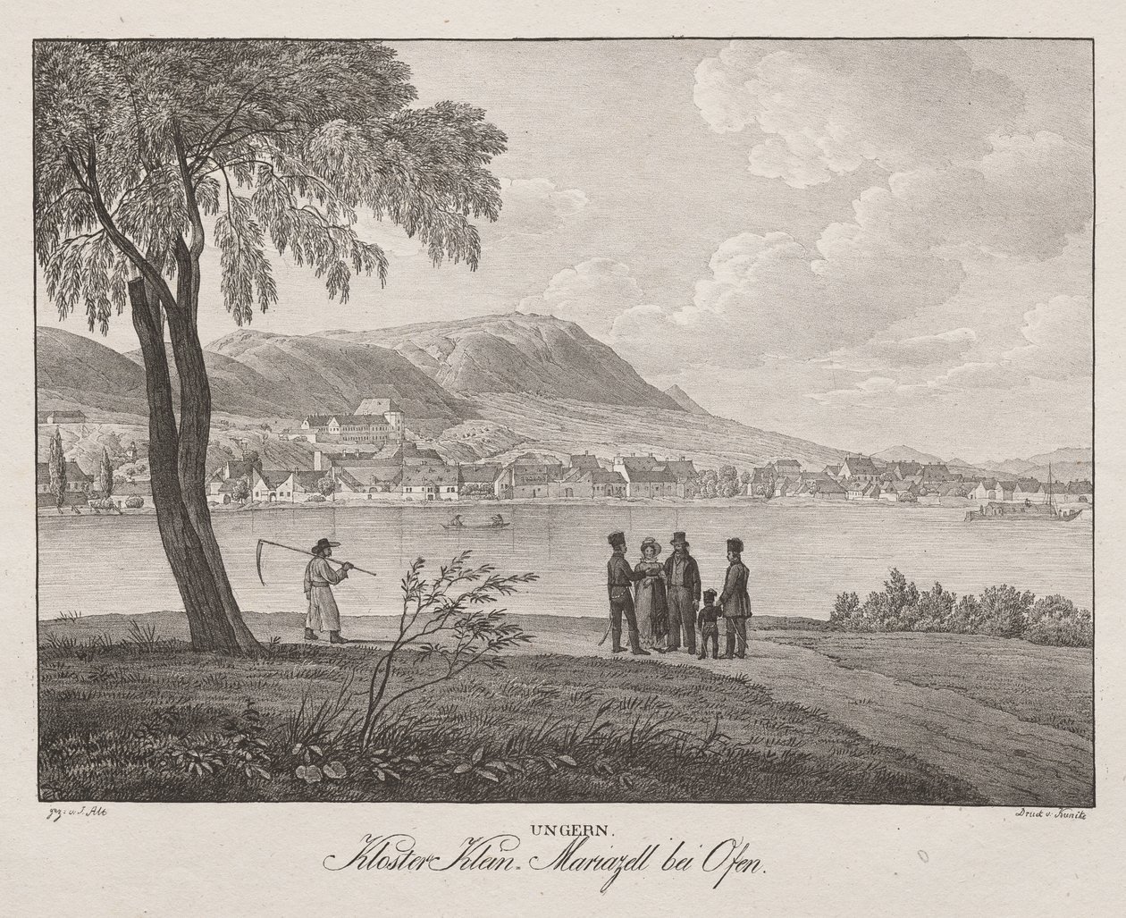 Ungarn, Kloster Klein-Mariazell bei Ofen von Jakob Alt