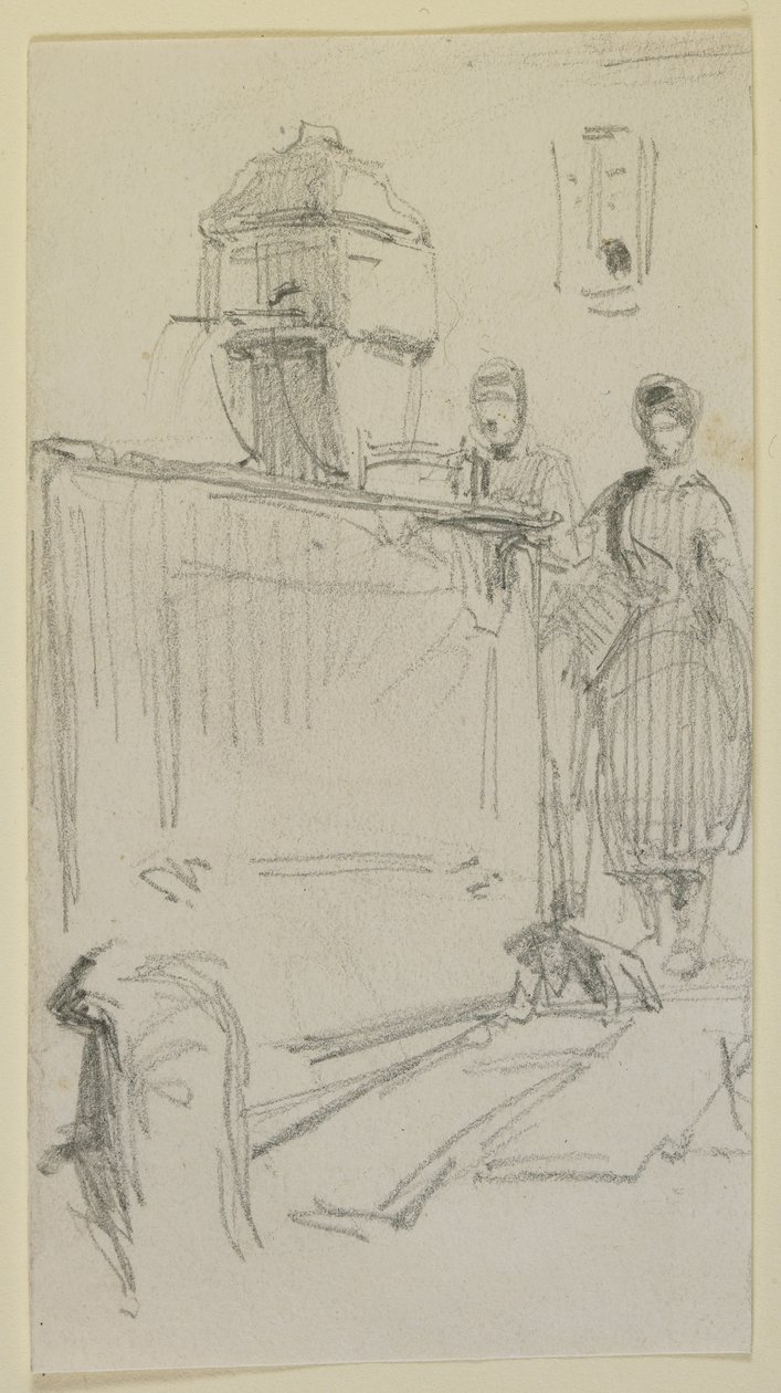 Figuren an einem Brunnen, 1858 von James Abbott McNeill Whistler