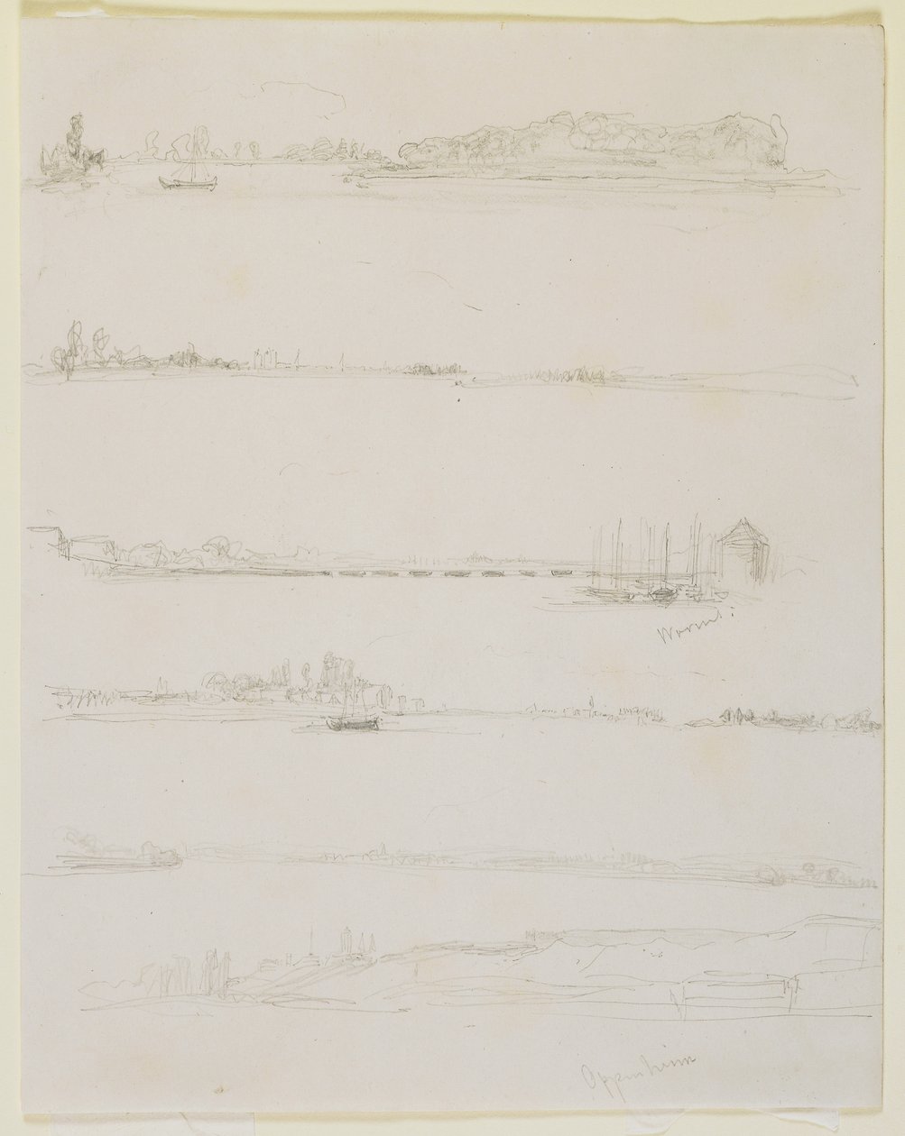 Der Rhein, in der Nähe von Worms und Oppeheim, 1858 von James Abbott McNeill Whistler