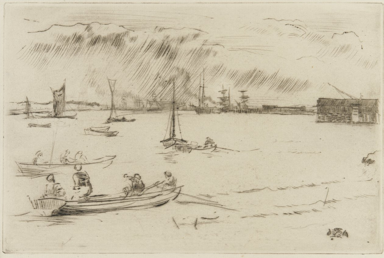Die Themse in Richtung Erith, um 1877 von James Abbott McNeill Whistler
