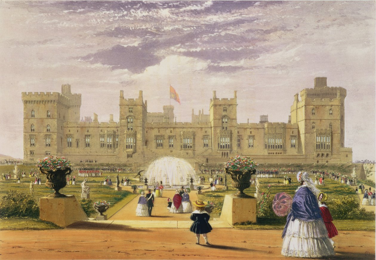 Östliche Ansicht des Schlosses und Gartens, Windsor Castle, 1838 von James Baker Pyne