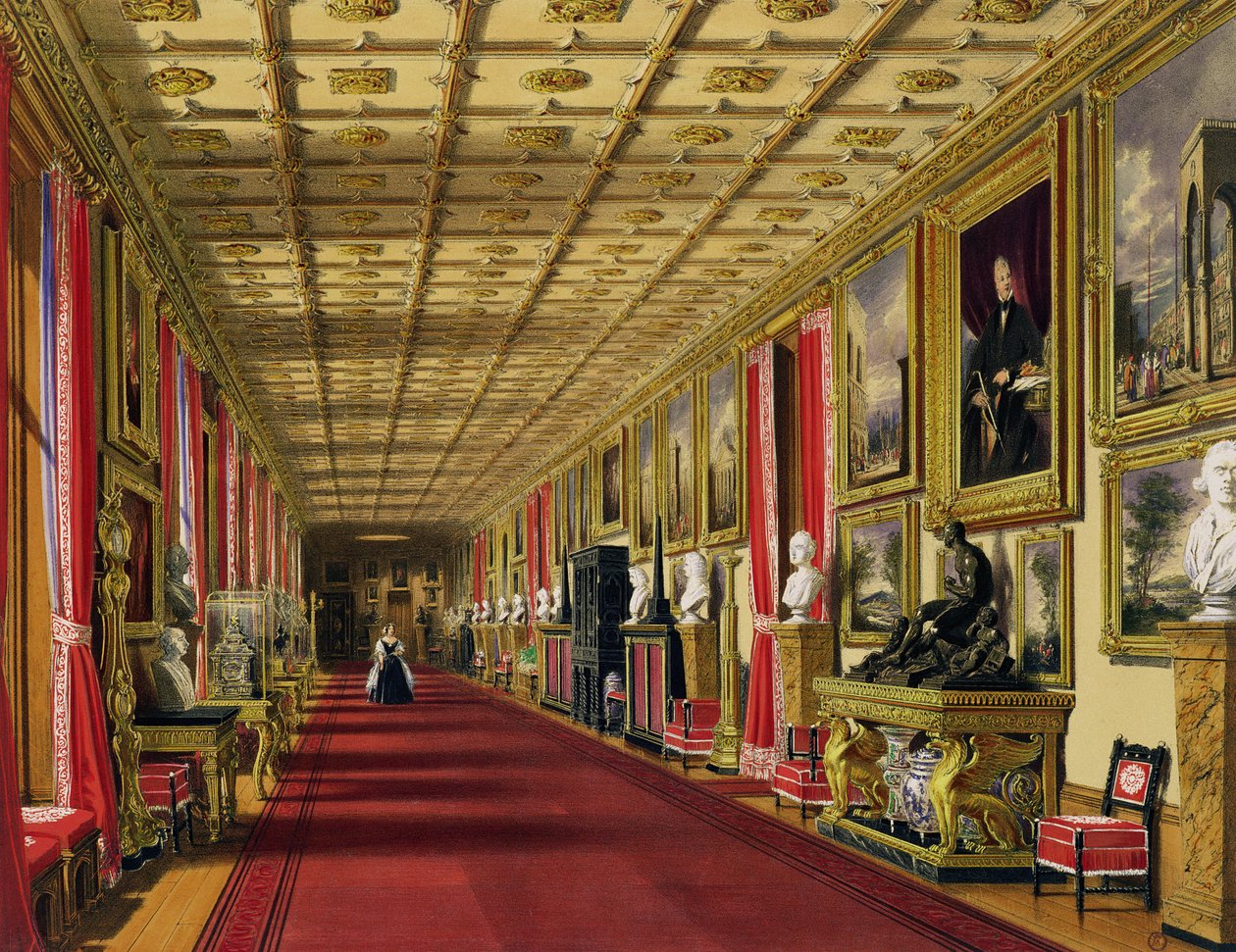 Südlicher Korridor, Windsor Castle, 1838 von James Baker Pyne