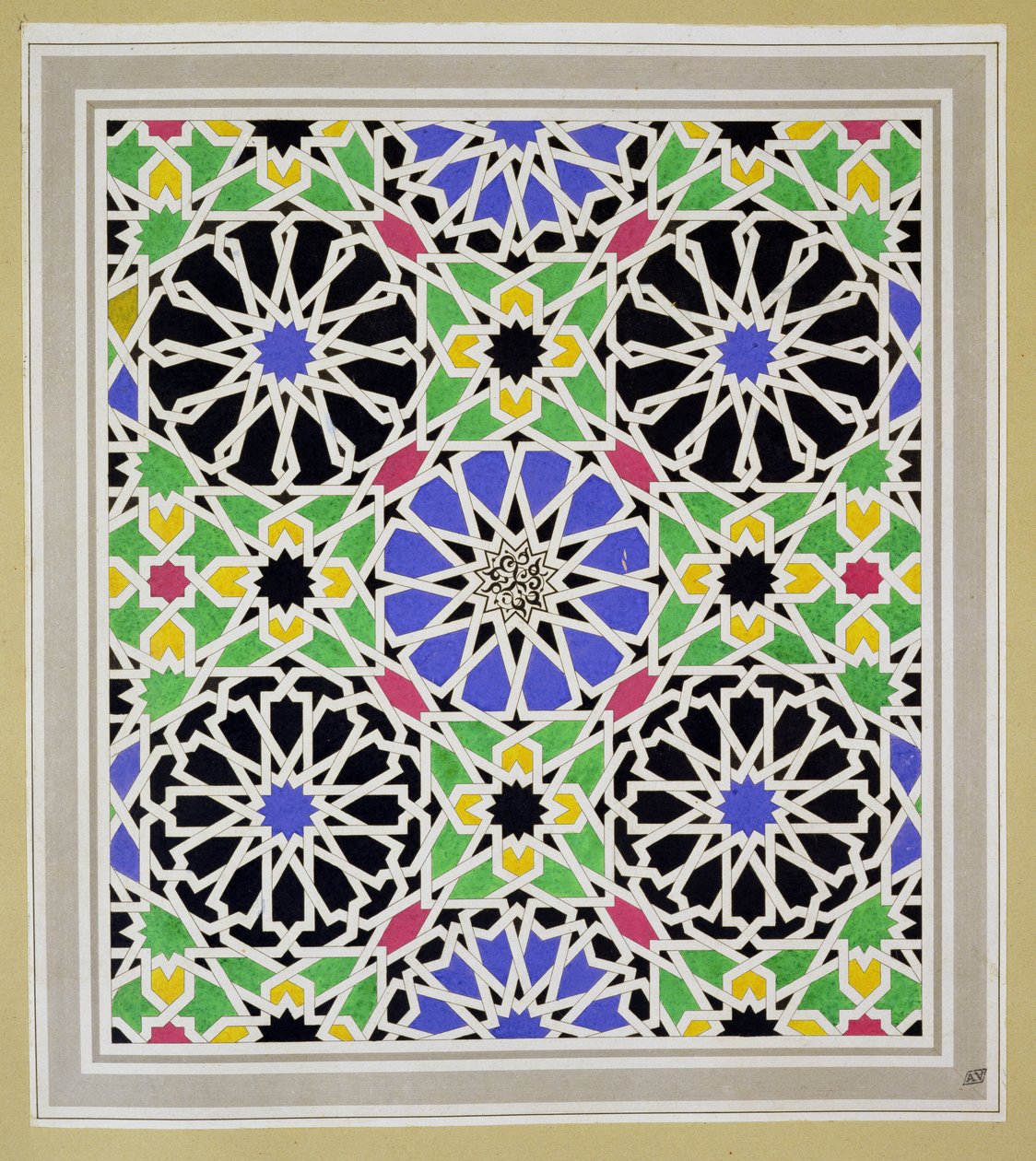 Mosaikboden im Ankleideraum der Sultana, Alhambra, aus 