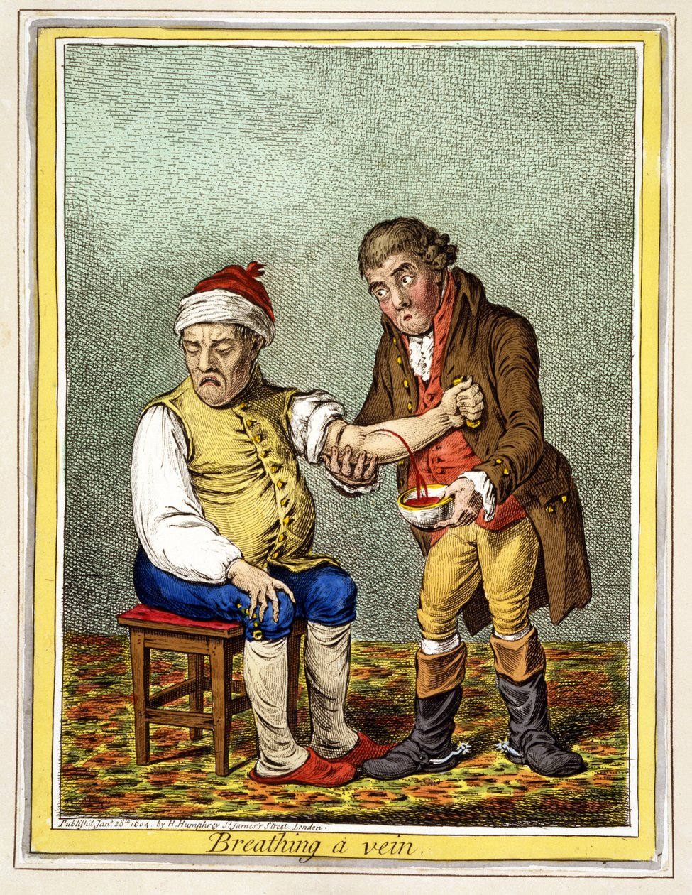Aderlass, veröffentlicht in London am 28. Januar 1804 von James Gillray