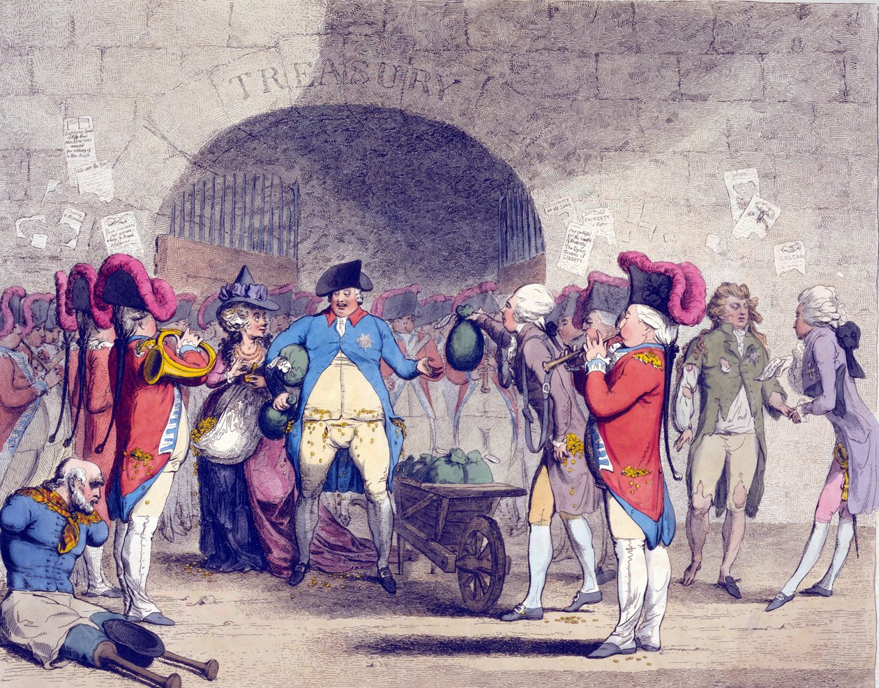 Neue Art, die Staatsschulden zu bezahlen, Karikatur, 1786 von James Gillray