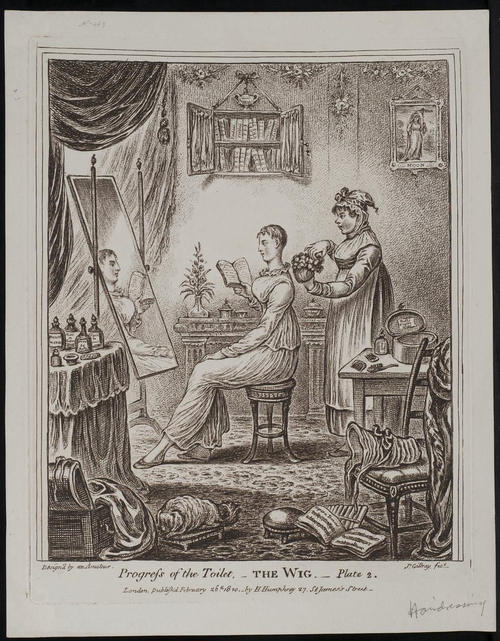 Fortschritt der Toilette – Die Perücke von James Gillray