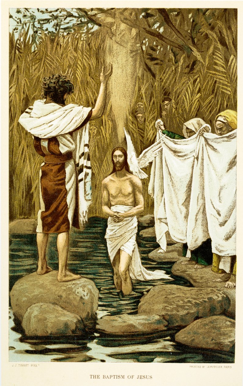 Die Taufe Jesu, Heiliger Matthäus - Bibel von James Jacques Joseph after Tissot