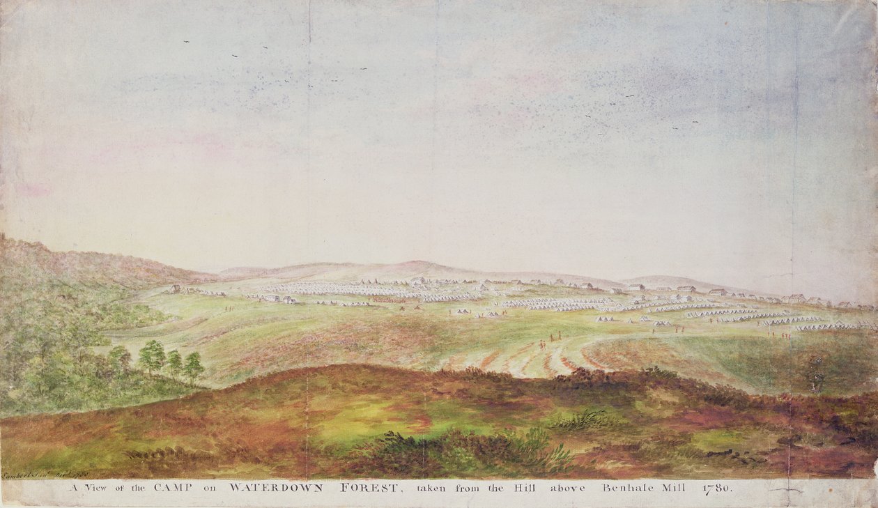 Ansicht des Lagers im Waterdown Forest, 1780 von James the Younger Lambert