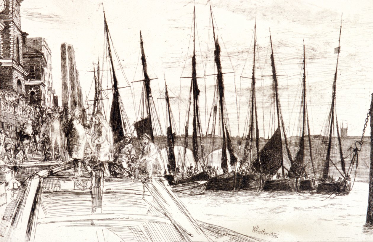 Boote neben Billingsgate, London von James Abbott McNeill Whistler