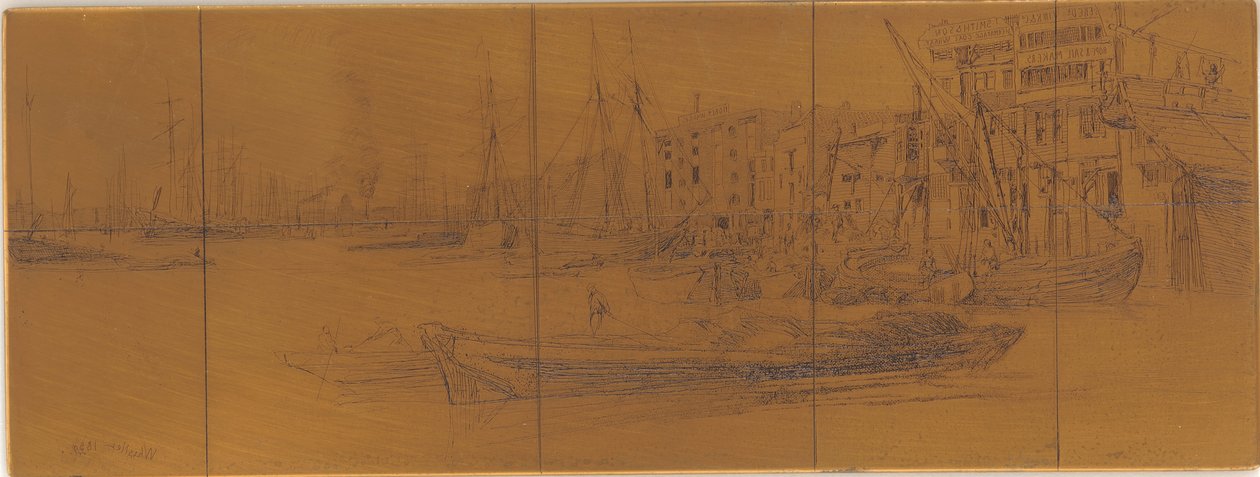 Radierplatte: Themse-Lagerhäuser von James Abbott McNeill Whistler