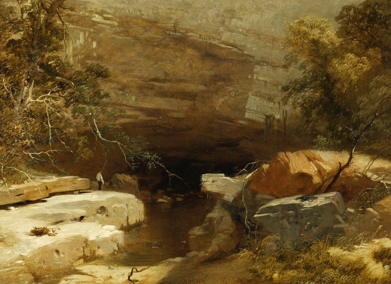 Landschaft, Porth-yr-ogof, Vale of Neath von James Baker Pyne