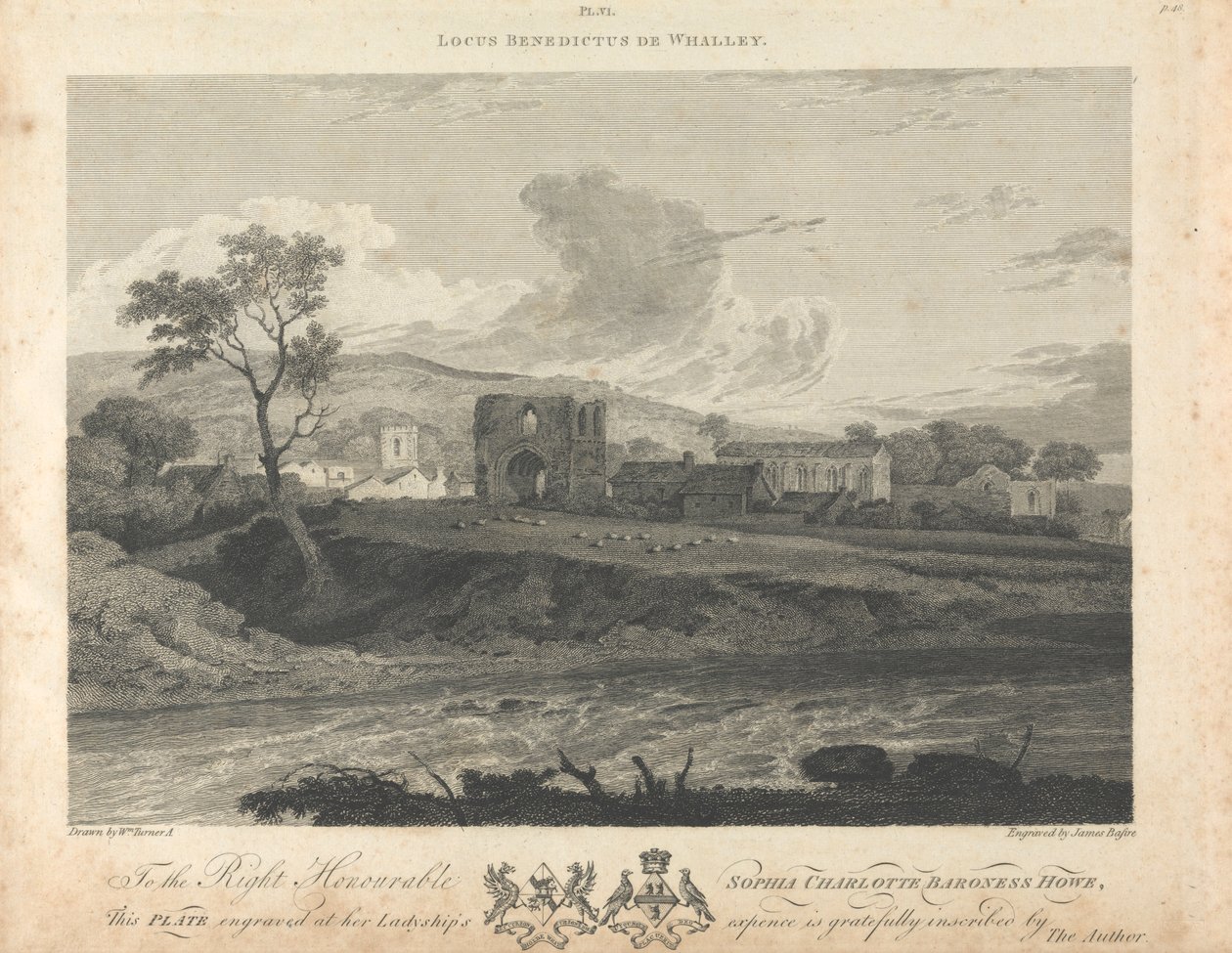Fernsicht auf die Abtei von Whalley von James Basire