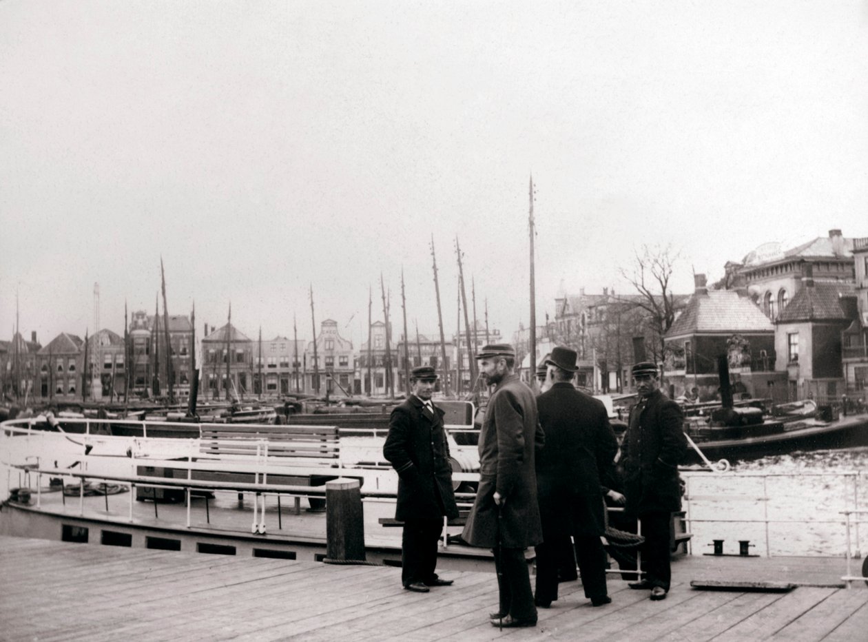 Männer bei einem Kanalboot, Rotterdam, 1898 von James Batkin
