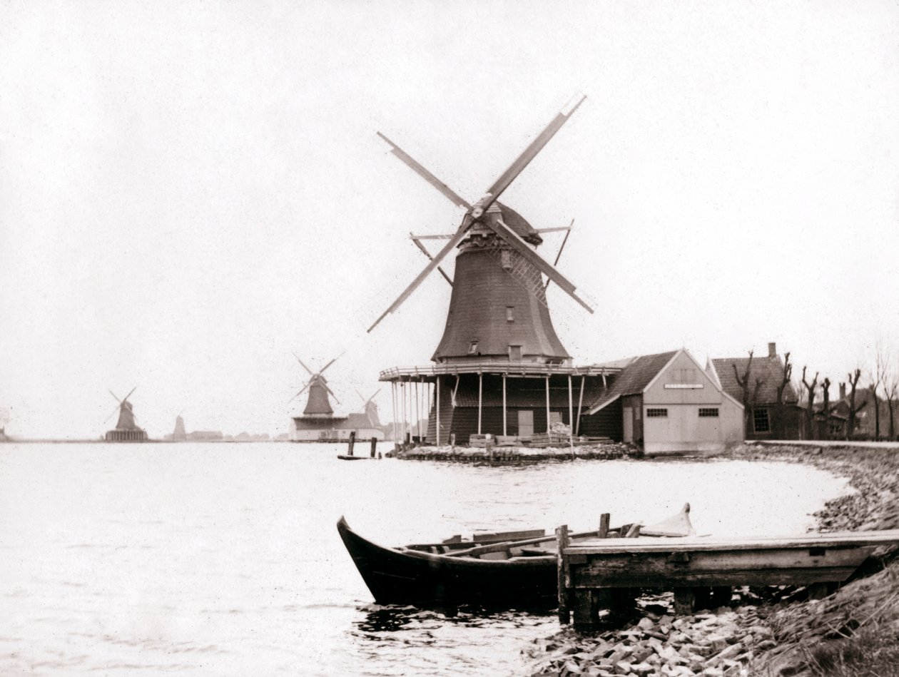 Windmühlen, Laandam, Niederlande, 1898 von James Batkin