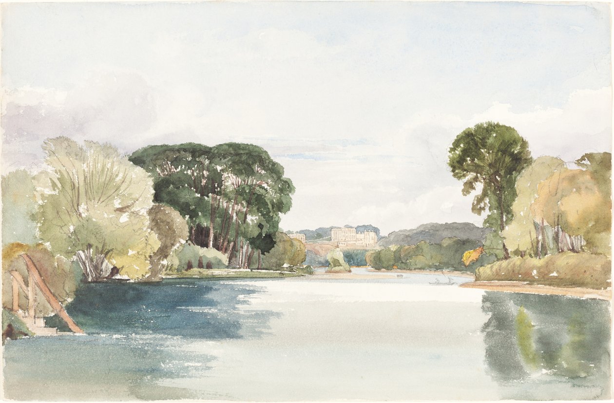 Flusslandschaft mit fernem Schloss von James Bulwer