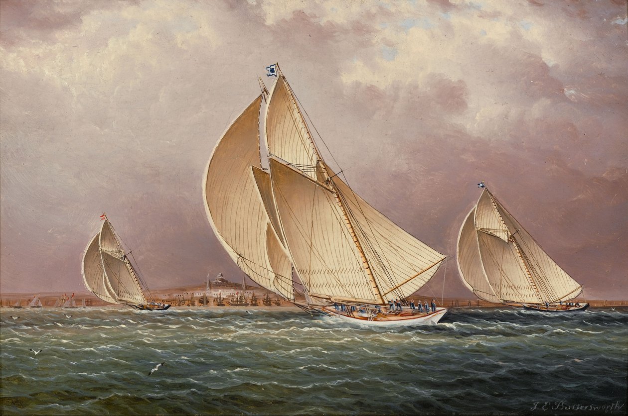 Segeln im Hafen von Boston von James E. Buttersworth