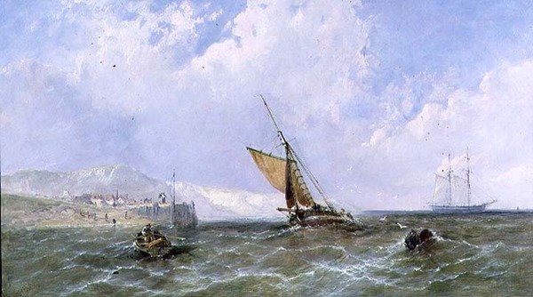 Schiffe vor einer Küste von James Edwin Meadows