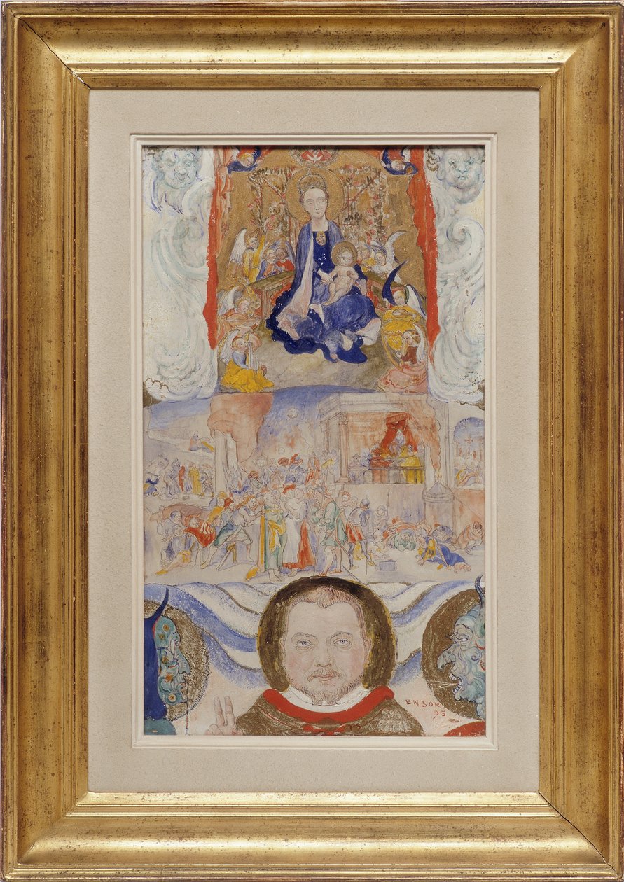 Ikone, Porträt von Eugene Demolder von James Ensor