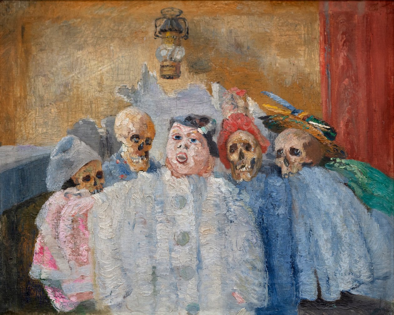 Pierrot und Skelett von James Ensor