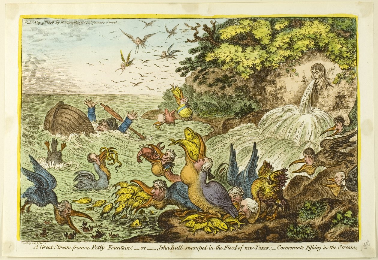 Ein großer Strom aus einem hübschen Brunnen von James Gillray