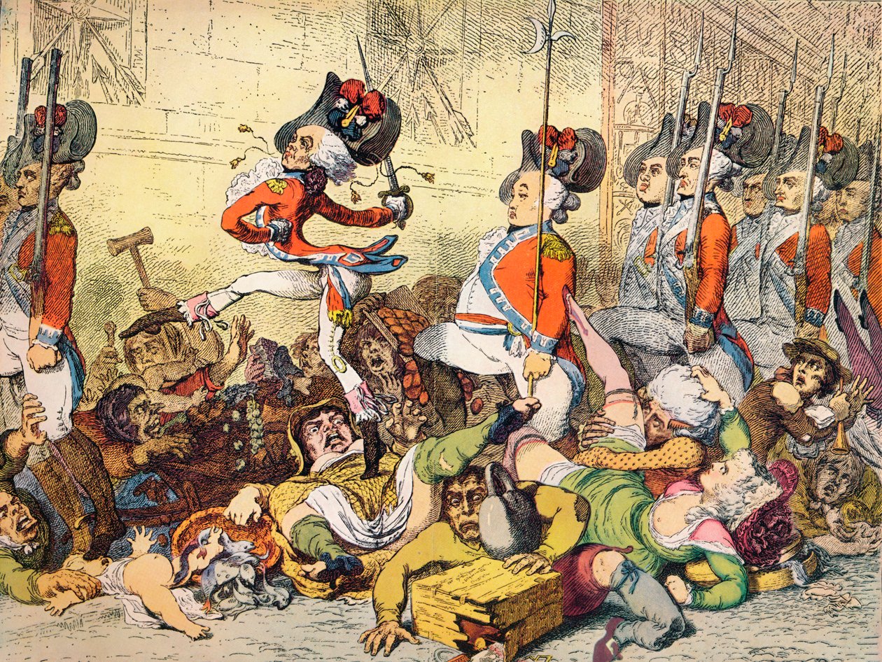 Ein Marsch zur Bank von James Gillray