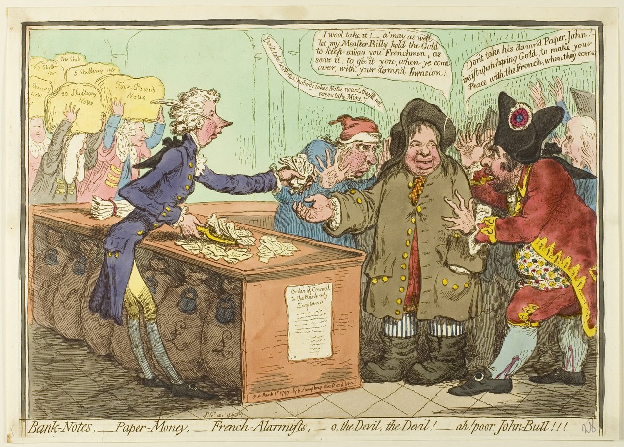 Banknoten, Papiergeld von James Gillray