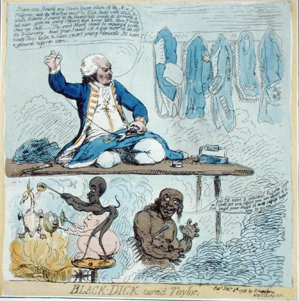 Black-Dick wurde Schneider von James Gillray