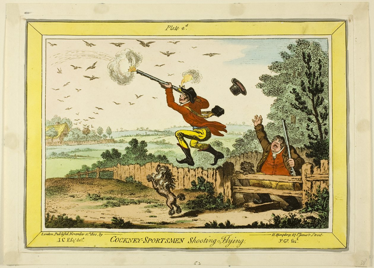 Cockney-Sportler schießen auf fliegende Ziele von James Gillray