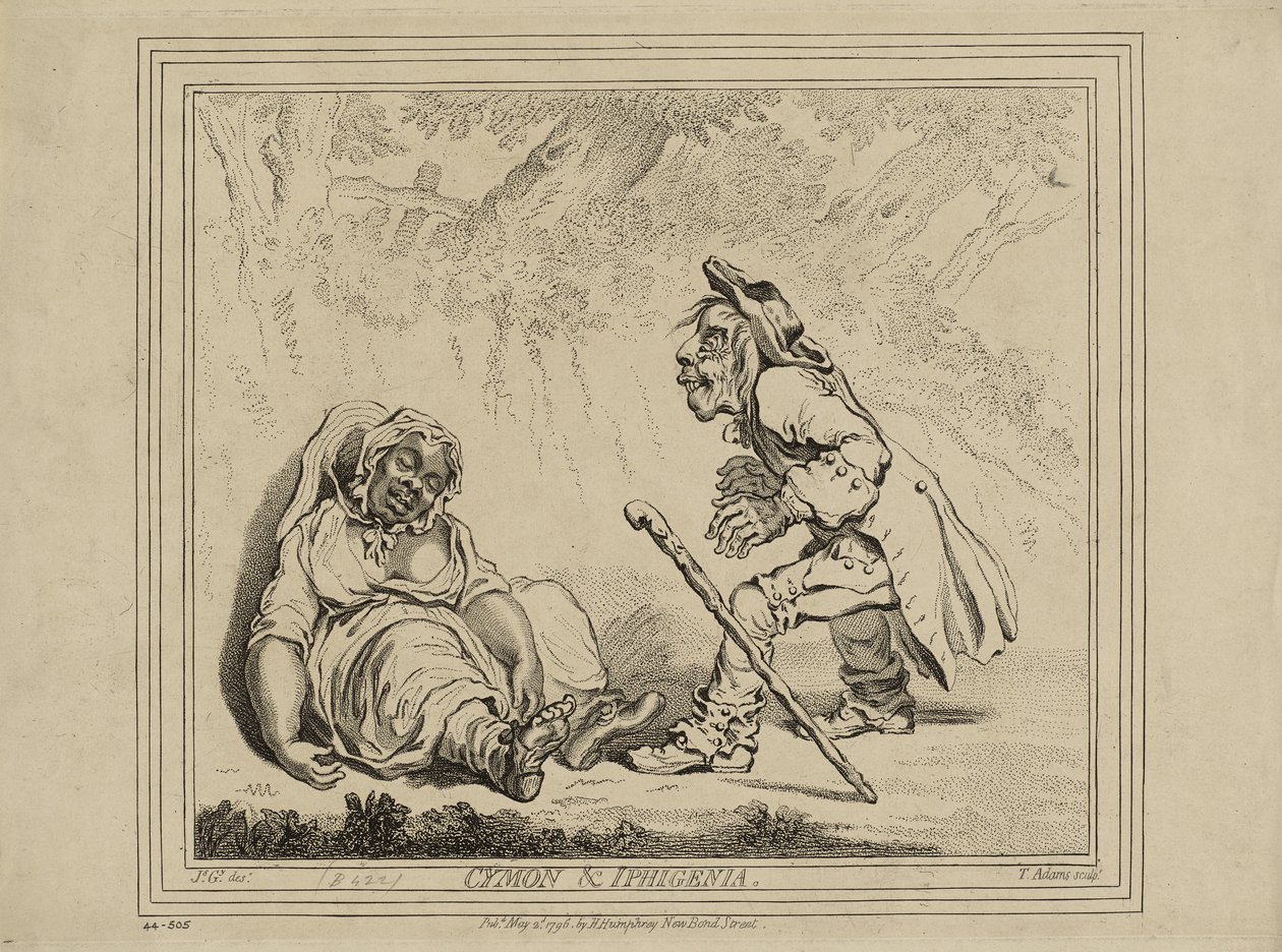 Cymon und Iphigenia, veröffentlicht am 2. Mai von James Gillray