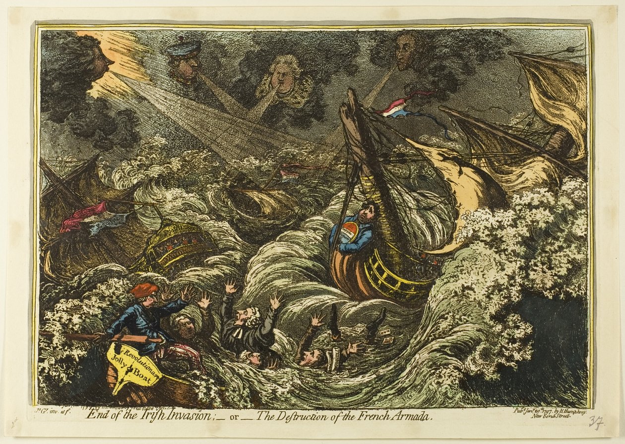 Ende der irischen Invasion von James Gillray