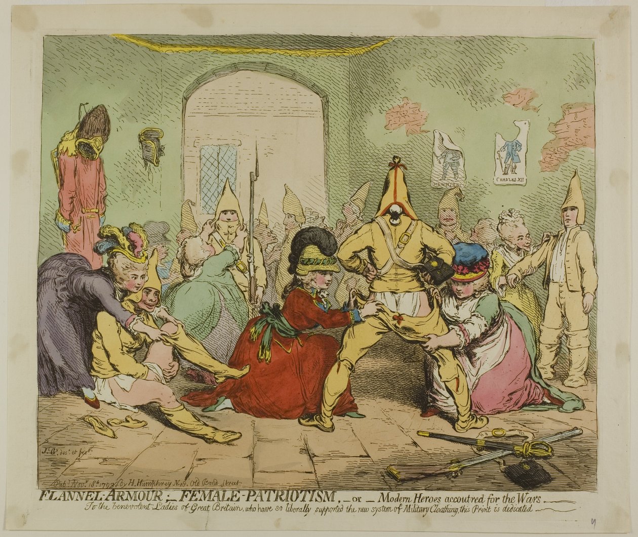 Flanellrüstung; Weiblicher Patriotismus von James Gillray