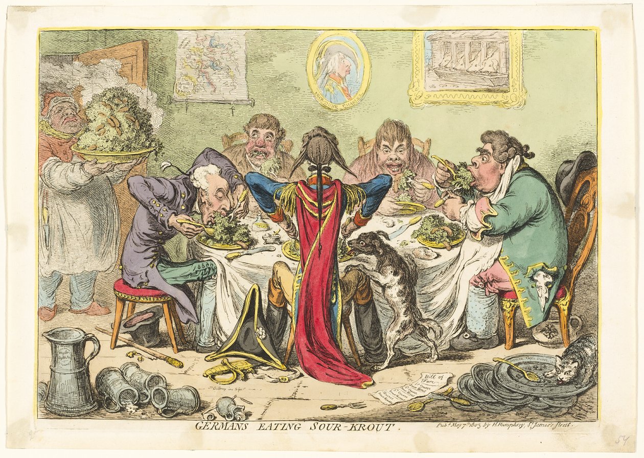 Deutsche essen Sauerkraut von James Gillray