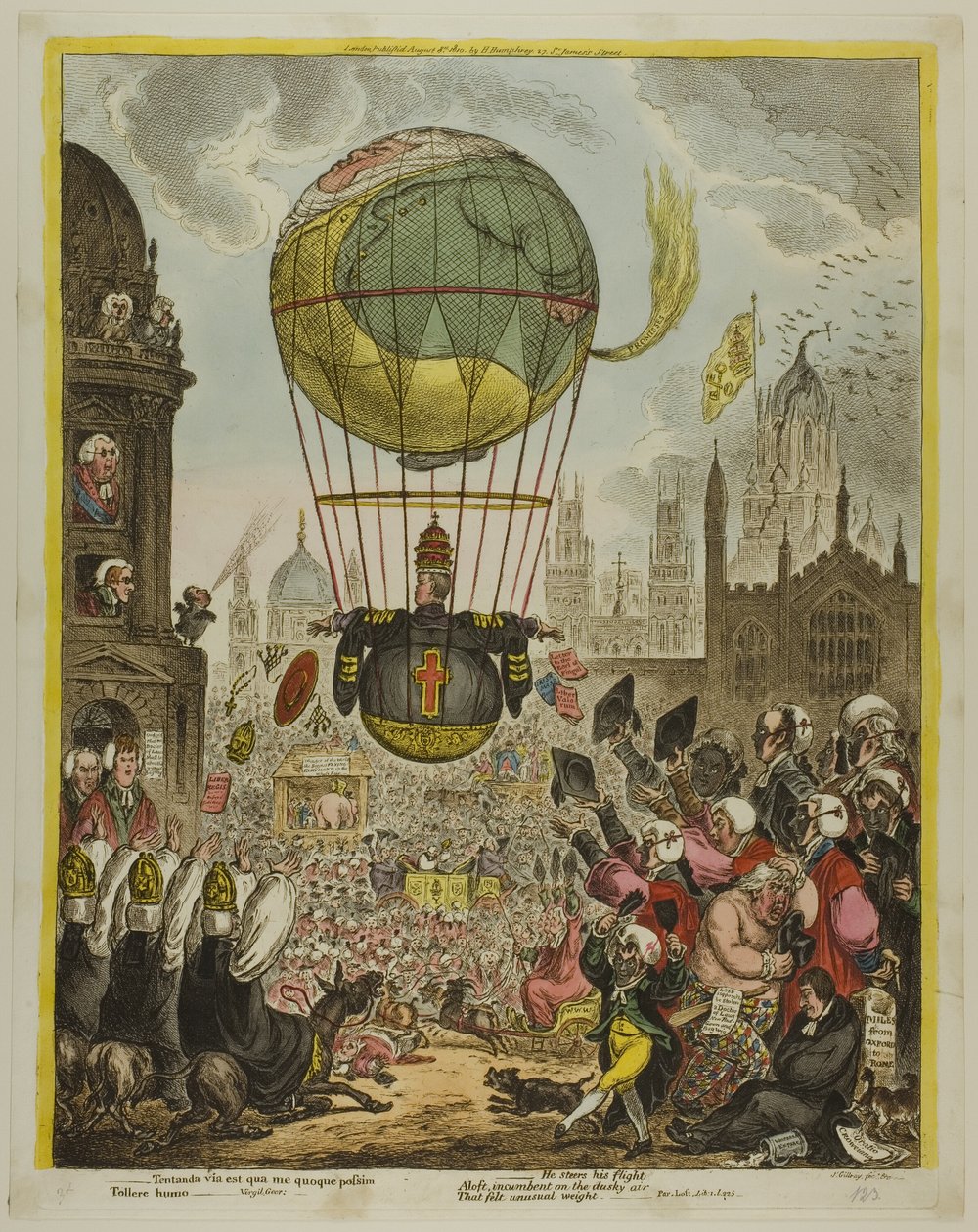 Er lenkt seinen Flug von James Gillray