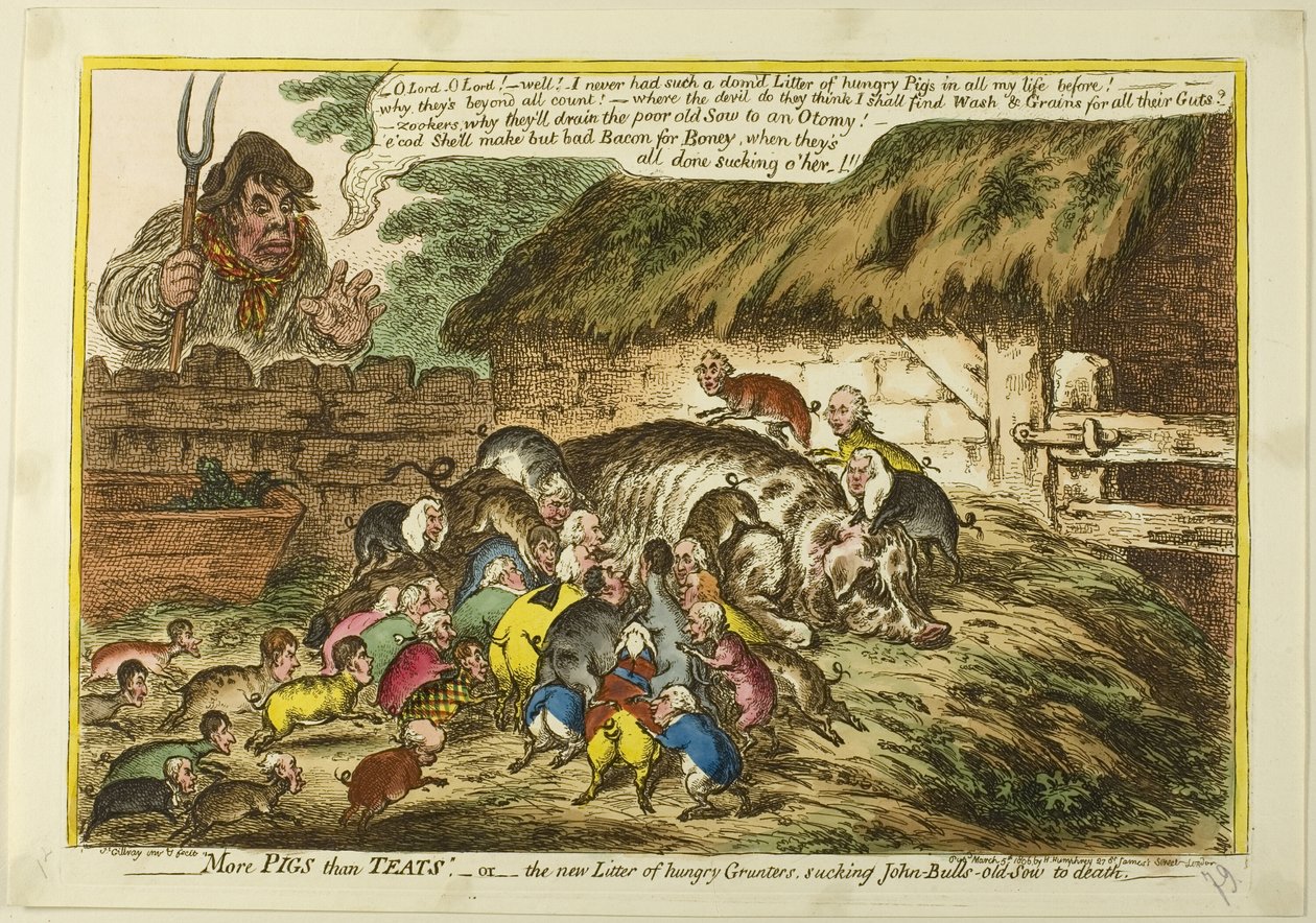 Mehr Schweine als Zitzen von James Gillray