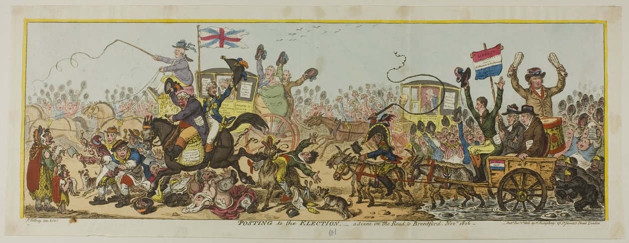 Aushang zur Wahl von James Gillray