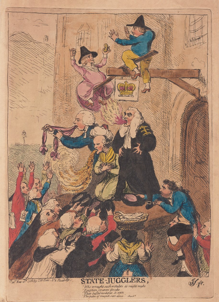 Staatsjongleure, veröffentlicht 1788 von James Gillray