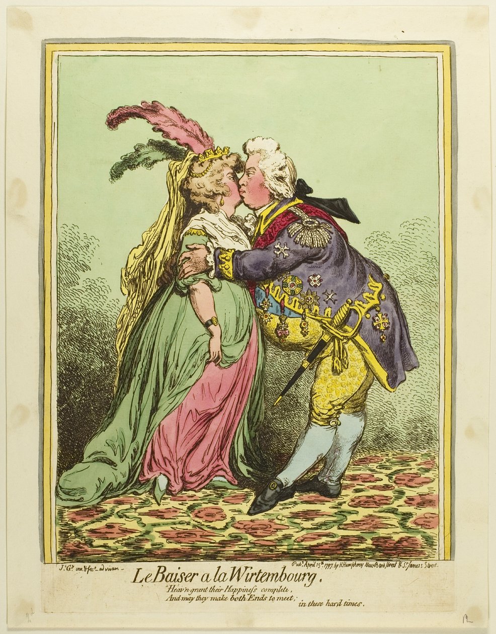 Der Kuss in Württemberg von James Gillray