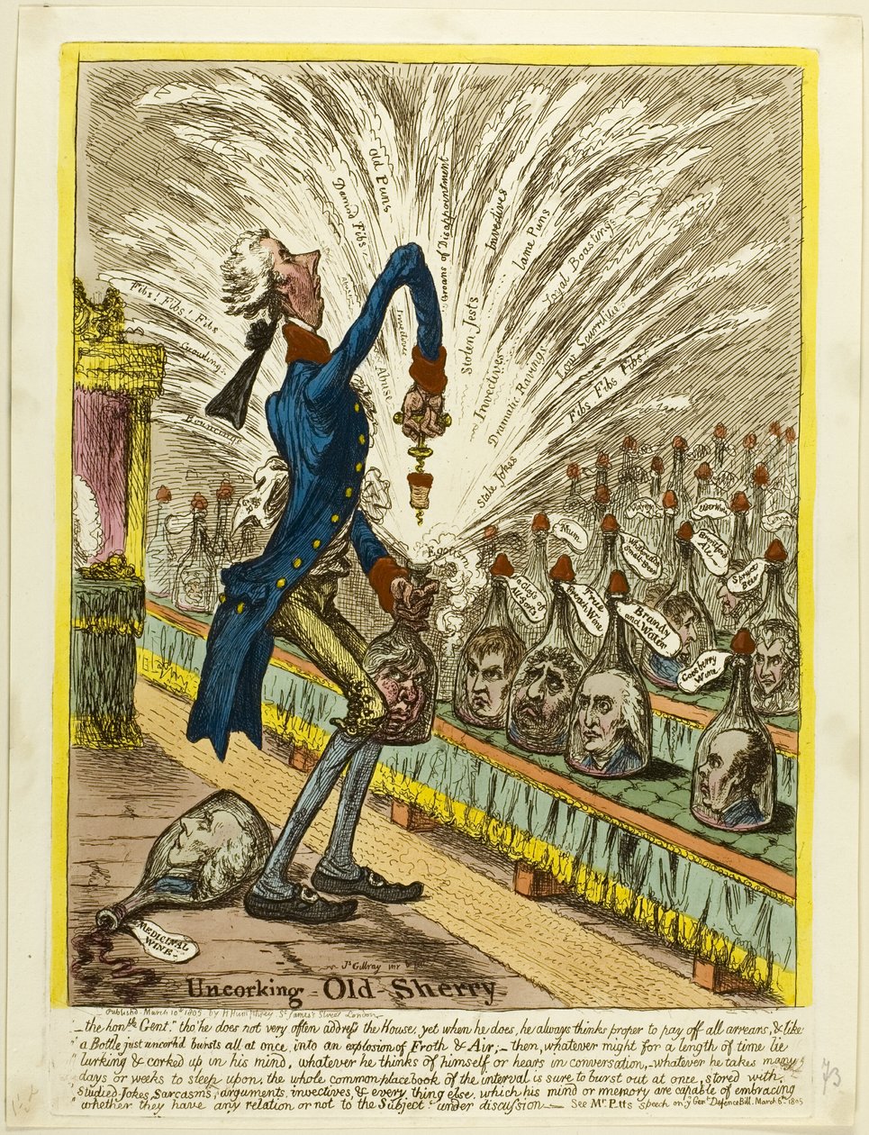 Alten Sherry entkorken von James Gillray