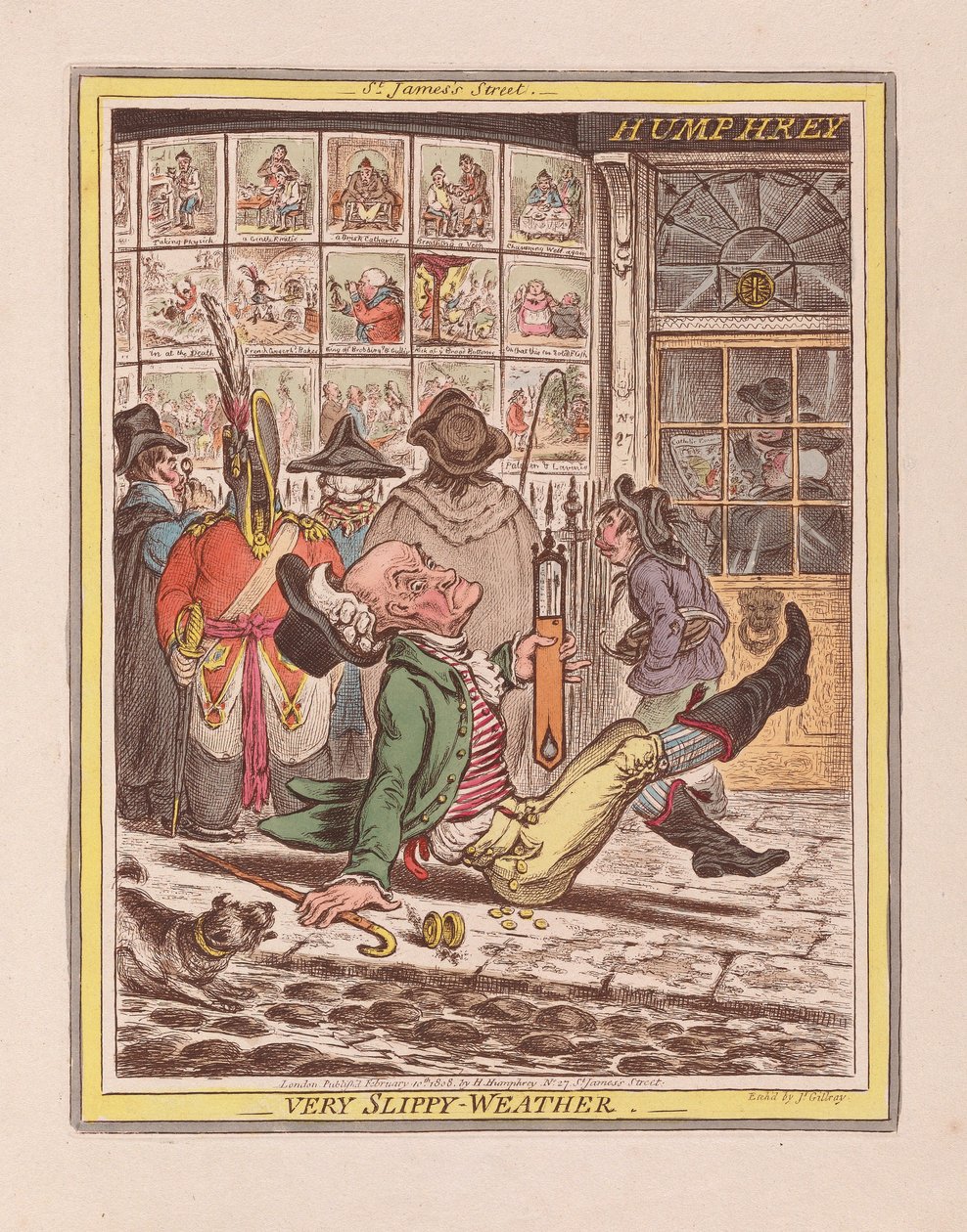 Sehr rutschiges Wetter von James Gillray