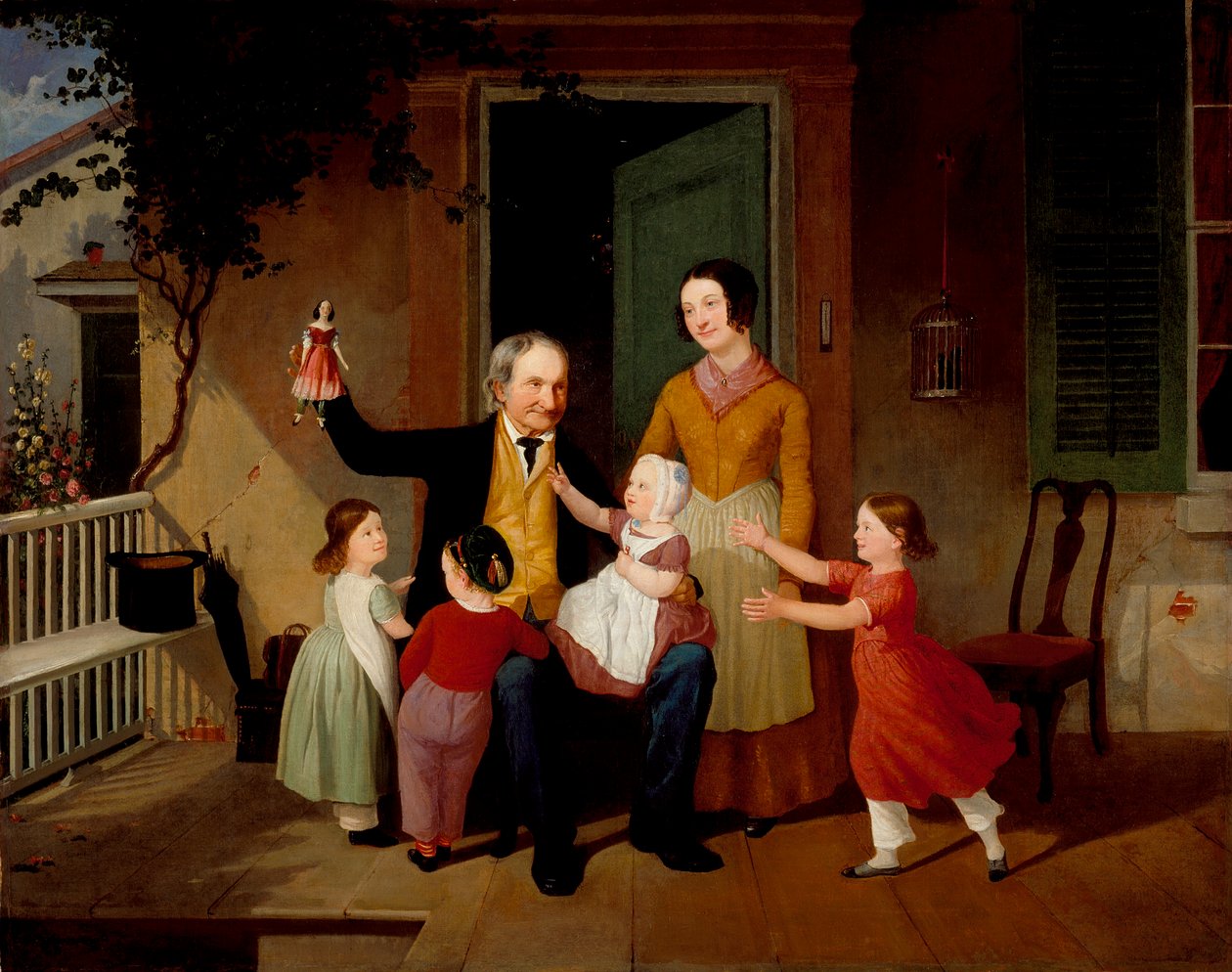 Ein Besuch vom Großvater, ca. 1850 von James Goodwin Clonney
