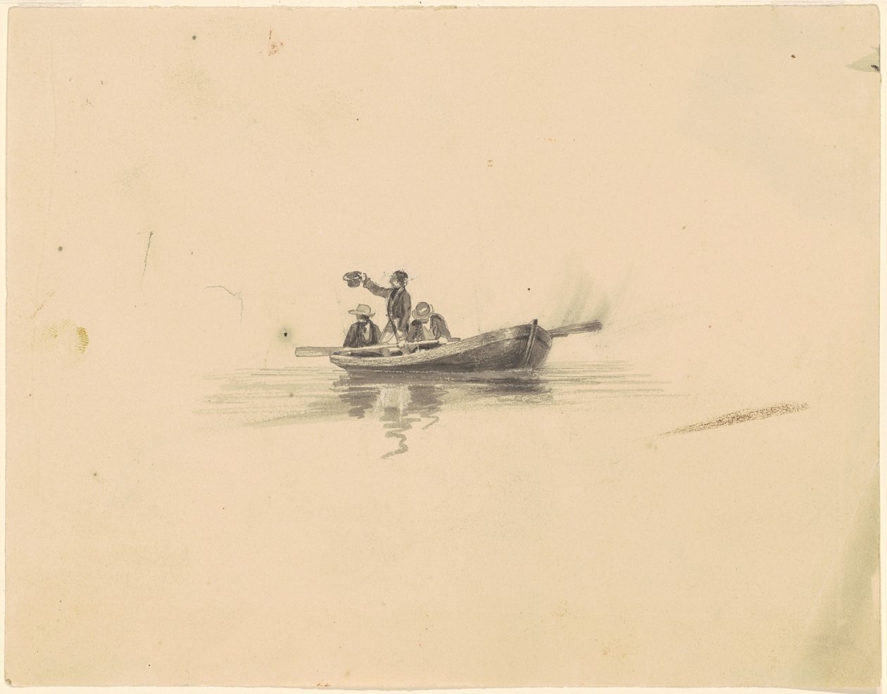 Männer in einem Ruderboot von James Goodwyn Clonney