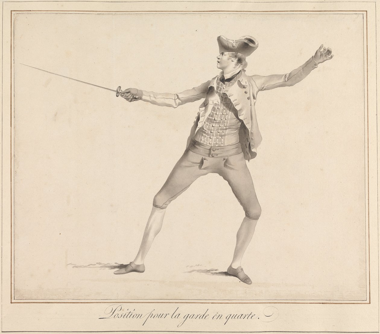 Position für die Garde in Quarte von James Gwin