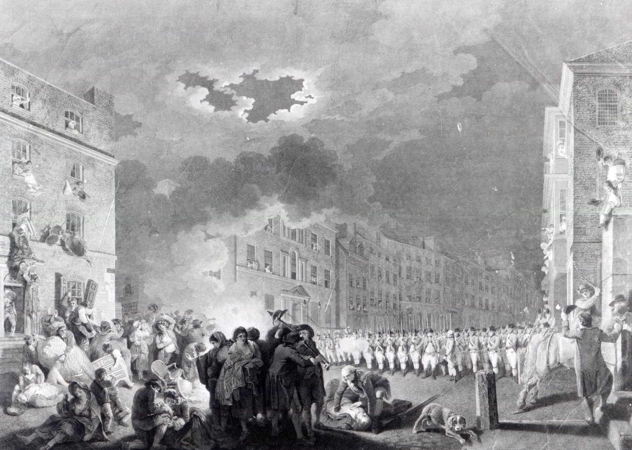 Aufruhr in der Broad Street, Juni 1780 von James Heath