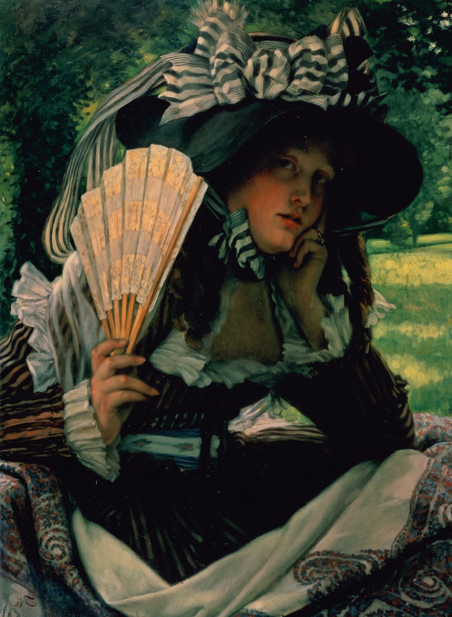 Mädchen mit einem Fächer von James Jacques Joseph Tissot