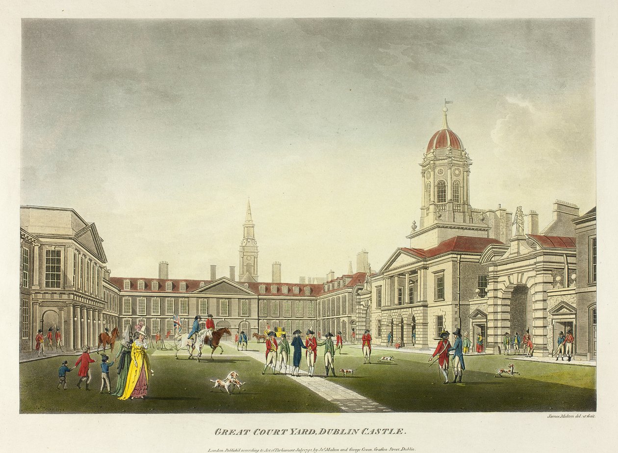 Großer Innenhof, Dublin Castle von James Malton